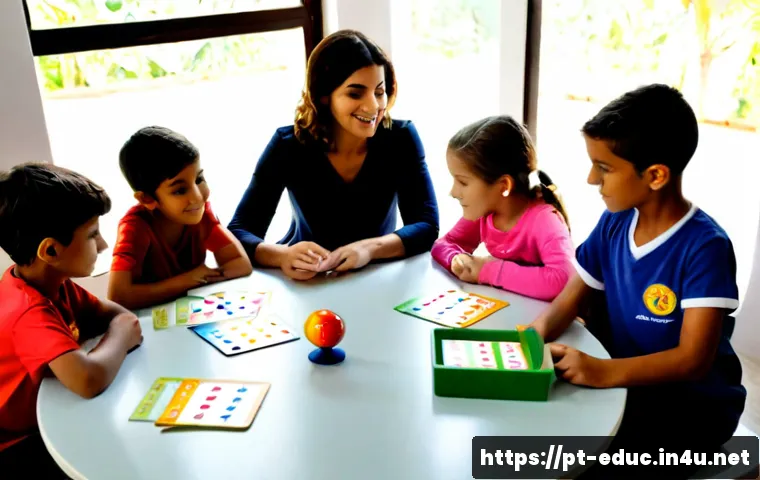 초등교육 트렌드 - Photorealistic Portuguese elementary classroom in Brazil, diverse children aged 7–10 collaborating a...
